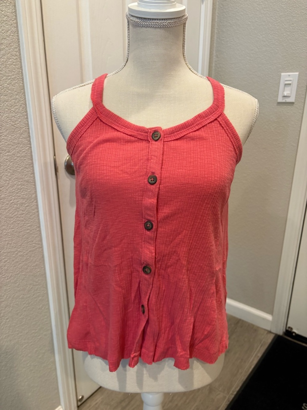 SO Coral Button-Front Cami Tank